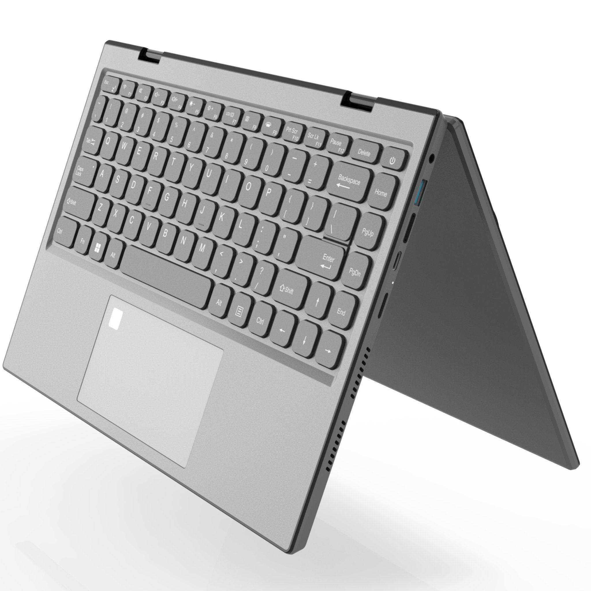 TUTT E140Y 2.2K 14''  IPS 2-in-1 Laptop Touch Screen 360° Flip Notebook Silver (1 TB SSD/ 32 GB RAM) | Intel® Processor N95 2.4G/5G WIFI BacklitKeyboard | Windows 11 Pro with Mouse
