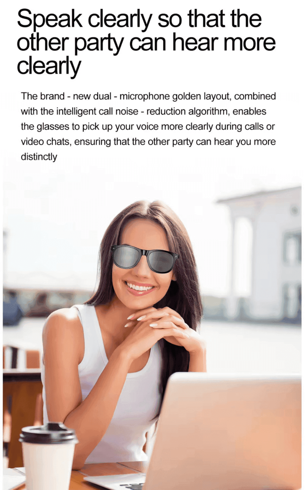 TUTT E8 Smart Bluetooth Sunglasses | AI Voice Assistance Call & Music | HD UV Protection | Anti-Blue Ray