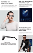 TUTT E8 Smart Bluetooth Sunglasses | AI Voice Assistance Call & Music | HD UV Protection | Anti-Blue Ray