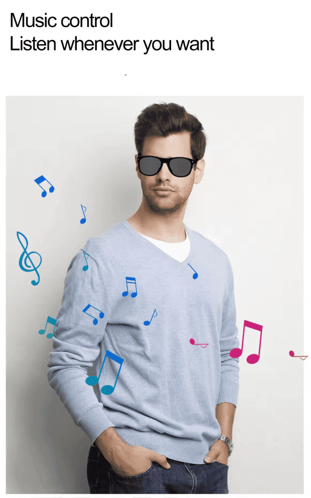 TUTT E8 Smart Bluetooth Sunglasses | AI Voice Assistance Call & Music | HD UV Protection | Anti-Blue Ray