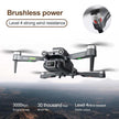 TUTT H25 4K HD GPS Mini Drone for Foldable RC Quadcopter, 5G Transmission 20 Flight Time, Brushless Motor, Auto return, Follow & Orbit & Pointway Intelligence 3D Flip Modes 2* Batt