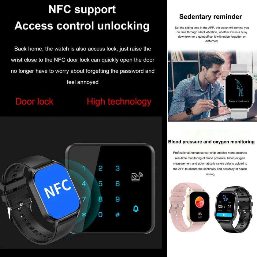 TUTT Classic Smartwatch AMOLED 2.04” Screen | GPS Exercise SpO2 Stress & Sleep Monitoring Calorie & Activity Tracker IP67 Men Women Smart Watch Two Straps Steel+ Rubber H6