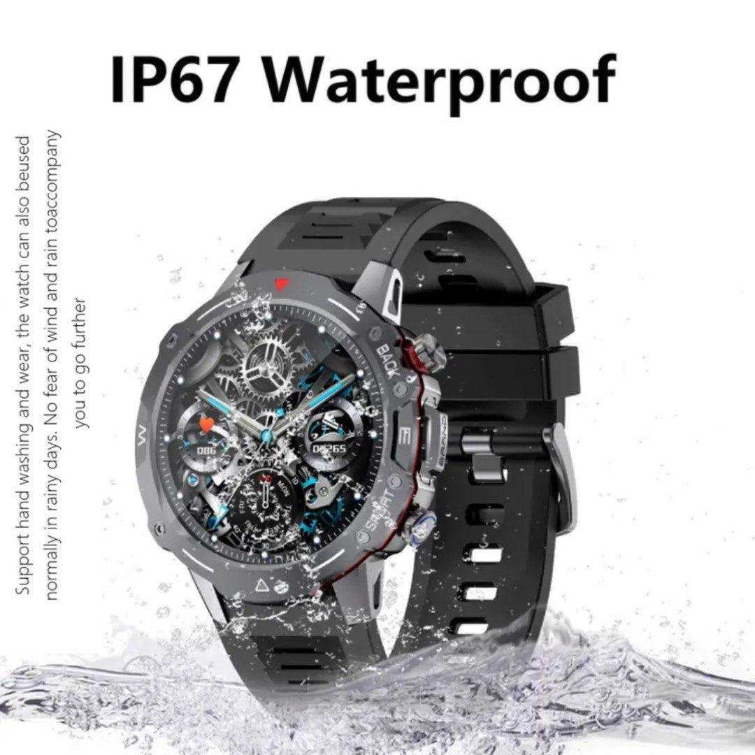 TUTT H9 Men Outdoor Sport Smart Watch with Speaker Activity Fitness Tracker SmartWatch Health Stress & Sleep Monitoring | 128 Memory | AI Voice IP67 GPS Exercise