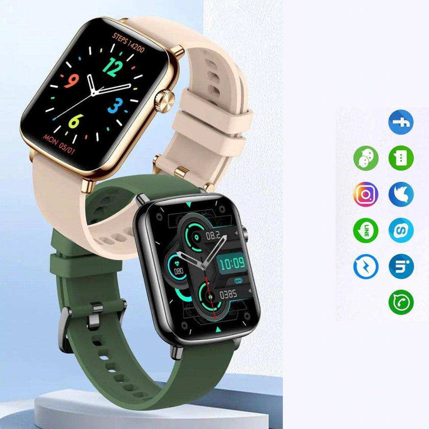 TUTT H90 Men and Women Fashion Smart Watch Reloj BT Call Fashion Design with 1.81 inch HD Screen Heart Rate Monitor Fitness Tracking |Two Straps Rubber &Steel