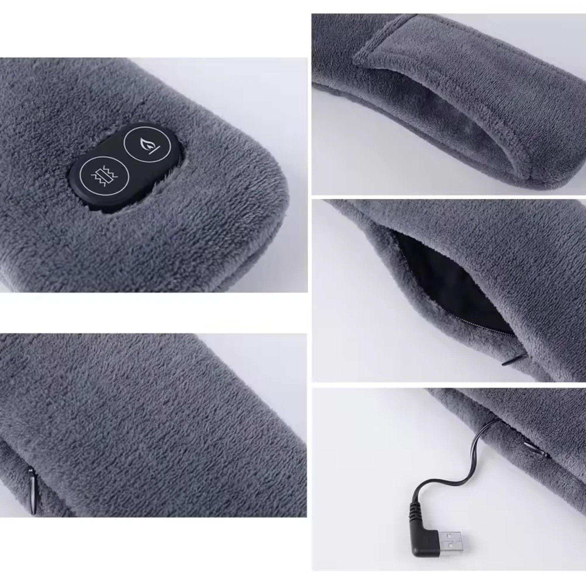 TUTT Heated Scarf with Neck Vibrating Massager | 5,000 mAh Power Bank | 3 Heat and Vibration Levels | Unisex Electric Neck and Shoulder Heating Pad | Ideal Winter Gift