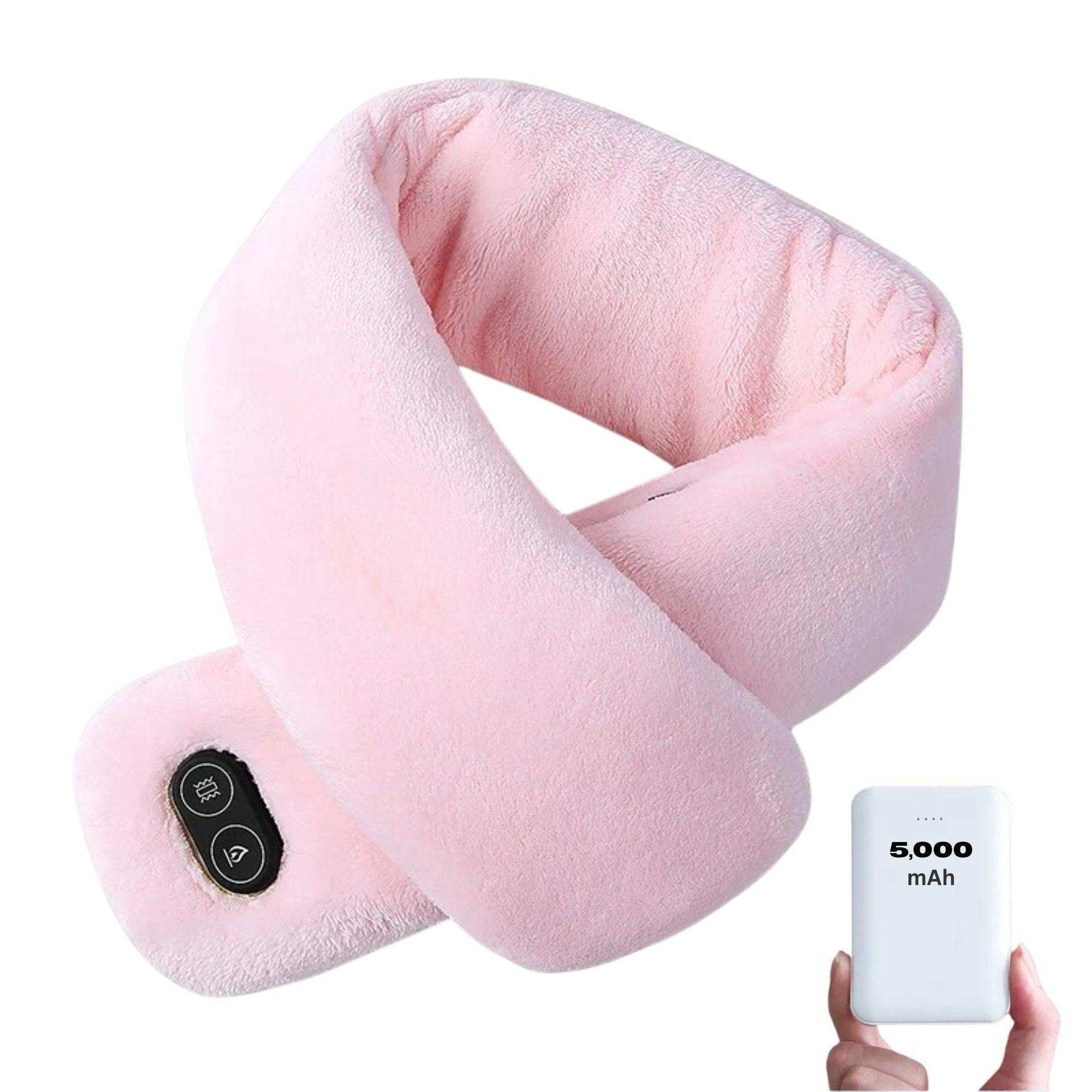 TUTT Heated Scarf with Neck Vibrating Massager | 5,000 mAh Power Bank | 3 Heat and Vibration Levels | Unisex Electric Neck and Shoulder Heating Pad | Ideal Winter Gift