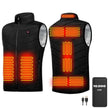 TUTT Heated Vest Jacket Unisex 9 Heat Zones | 10,000 mAh Power Bank | 3 Temperature Levels | Electric Heating Clothing | One Size Large