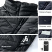 TUTT Heated Vest Jacket Unisex 9 Heat Zones | 10,000 mAh Power Bank | 3 Temperature Levels | Electric Heating Clothing | One Size Large