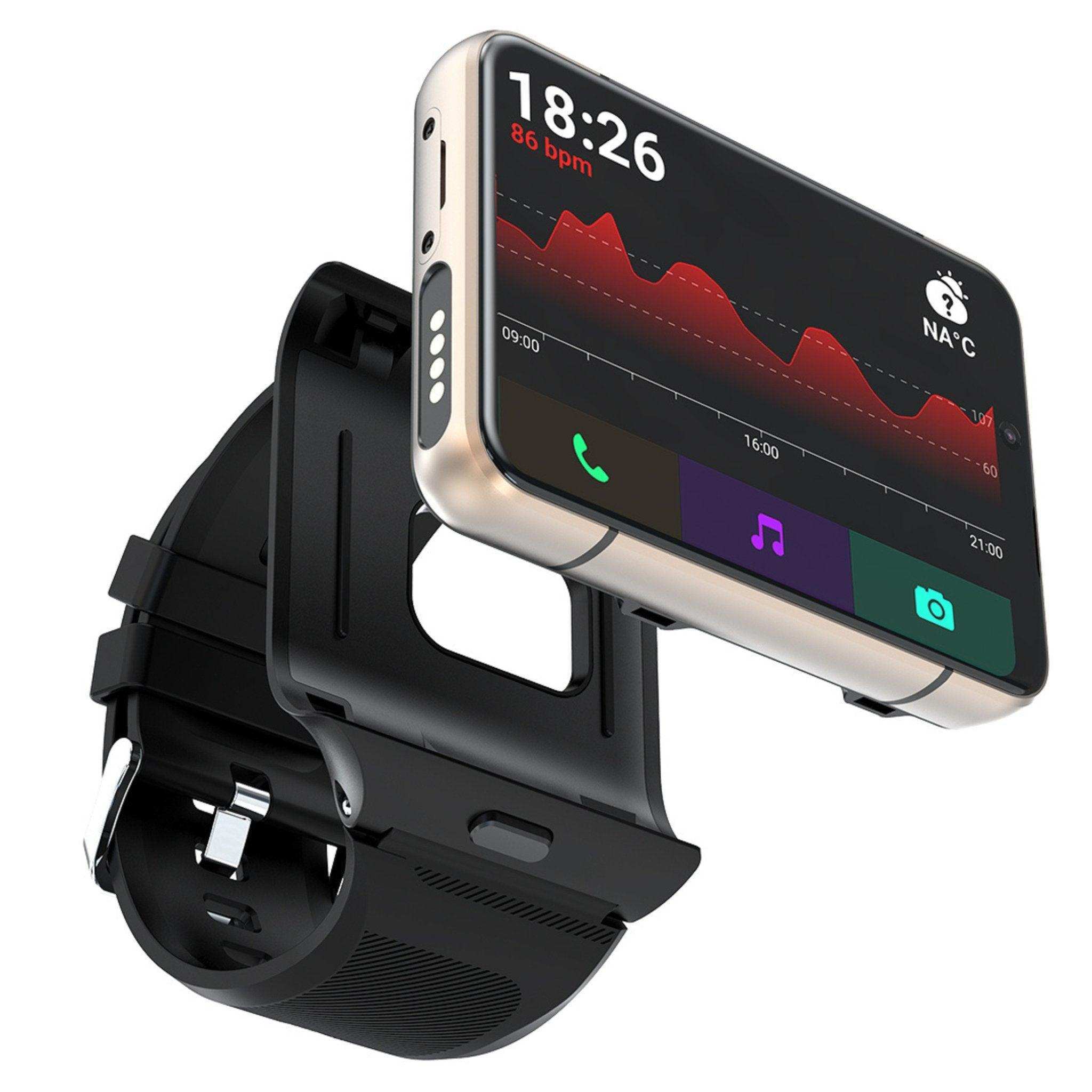 TUTT iS9 4G Smart Watch Phone Android 2.8” AMOLED IPS Screen 5+13 MP Dual Camera 4GB+64GB Quad-Core CPU, IP67 Waterproof, 4G/LTE Call, GPS, WiFi, Sports Fitness, Health Tracker