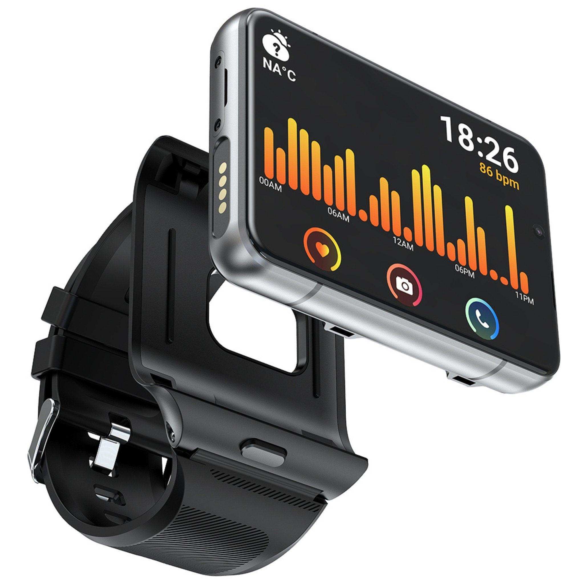 TUTT iS9 4G Smart Watch Phone Android 2.8” AMOLED IPS Screen 5+13 MP Dual Camera 4GB+64GB Quad-Core CPU, IP67 Waterproof, 4G/LTE Call, GPS, WiFi, Sports Fitness, Health Tracker