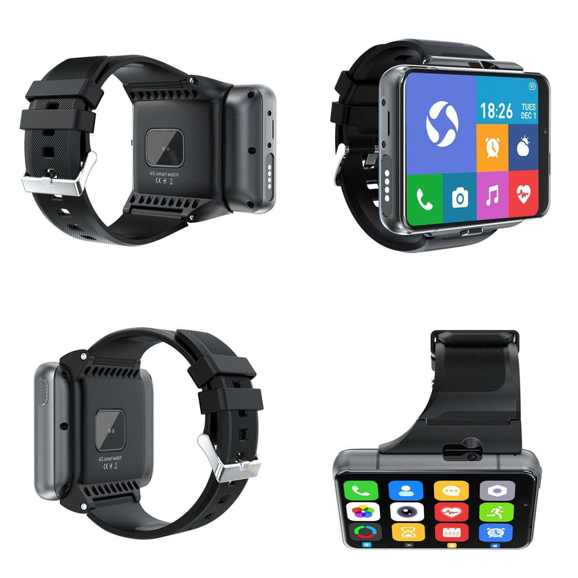 TUTT iS9 4G Smart Watch Phone Android 2.8” AMOLED IPS Screen 5+13 MP Dual Camera 4GB+64GB Quad-Core CPU, IP67 Waterproof, 4G/LTE Call, GPS, WiFi, Sports Fitness, Health Tracker