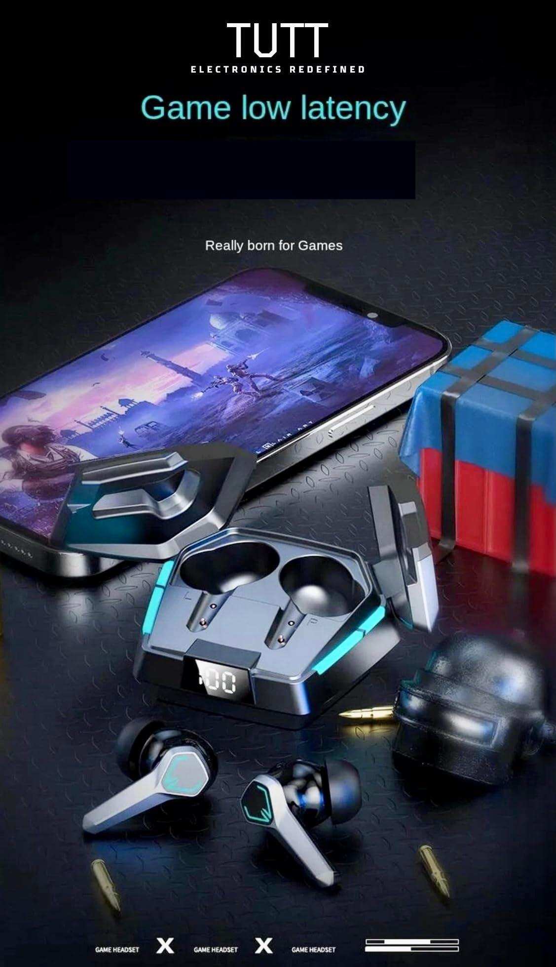  TUTT JX10 TWS Wireless Earbud  Gaming BT 5.3 | Headset Sport LED Display | Noise Cancelling  Earphones  for Pro Gamers