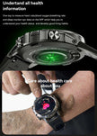 TUTT Smart Watch for Men Metal Case | Military Rugged Smartwatch BT Call Health & Fitness | 2 Straps (Rubber Metal) K52 LIGE