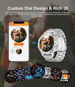 TUTT Smart Watch for Men Metal Case | Military Rugged Smartwatch BT Call Health & Fitness | 2 Straps (Rubber Metal) K52 LIGE