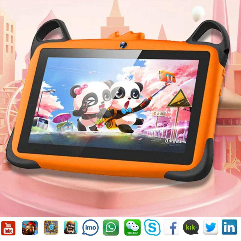 TUTT K7 Drop-Resistant Eva Case Shell HD 7” Kid’s Learning Educational Tablet 8GB Memory (Extendable) Android Dual Camera Parental Control Kid Tablet