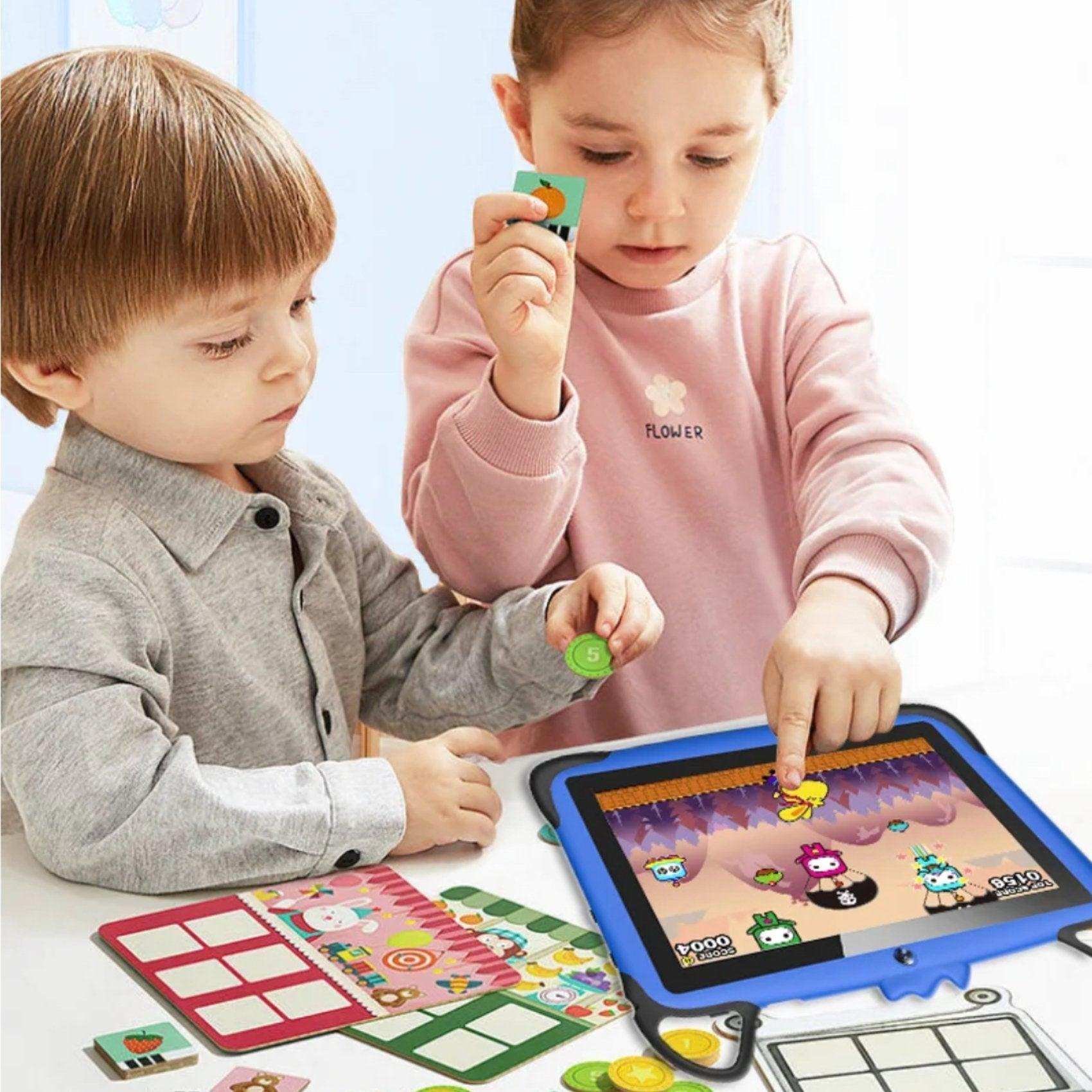 TUTT K7 Drop-Resistant Eva Case Shell HD 7” Kid’s Learning Educational Tablet 8GB Memory (Extendable) Android Dual Camera Parental Control Kid Tablet