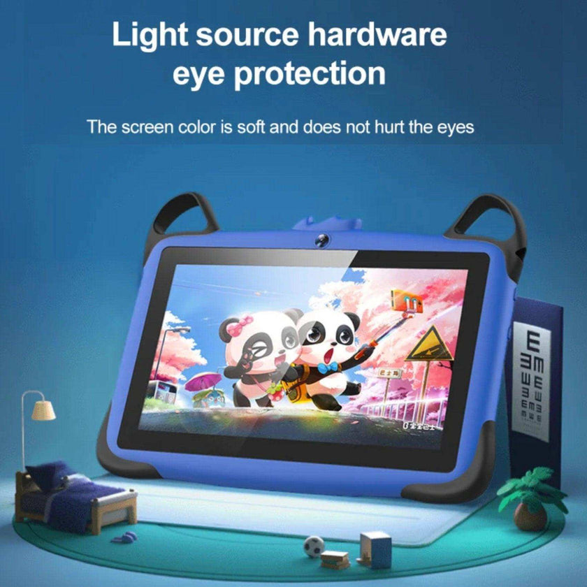 TUTT K7 Drop-Resistant Eva Case Shell HD 7” Kid’s Learning Educational Tablet 8GB Memory (Extendable) Android Dual Camera Parental Control Kid Tablet