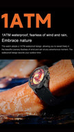 TUTT KC86 AMOLED Zinc Alloy Rugged Outdoor Smart Watch | Compass Barometer Altimeter 1 ATM Waterproof Emergency LED Flashlight | Sport Health Monitor Men Women Long 450 mAh Battery
