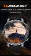 TUTT KC86 AMOLED Zinc Alloy Rugged Outdoor Smart Watch | Compass Barometer Altimeter 1 ATM Waterproof Emergency LED Flashlight | Sport Health Monitor Men Women Long 450 mAh Battery