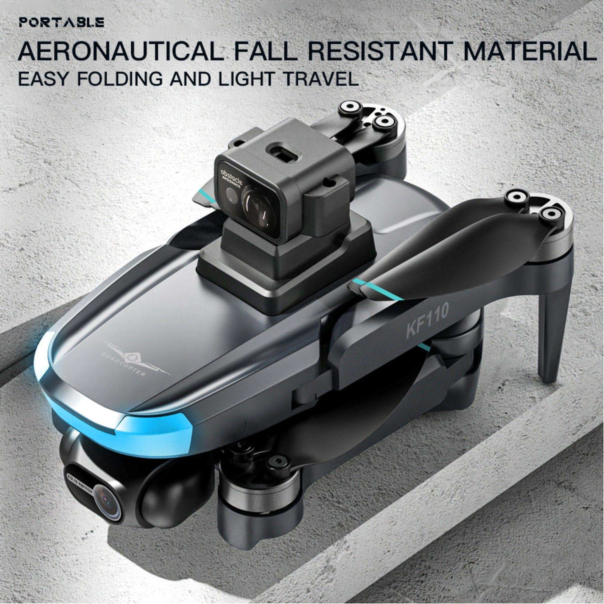 TUTT KF110 Professional 5G MINI Drone Dual 4K Cameras Optical Flow Mechanical + EIS Stabilization 226g Brushless Motor Laser Obstacle Avoidance Follow/Orbit/Waypoint Modes 2* Batteries