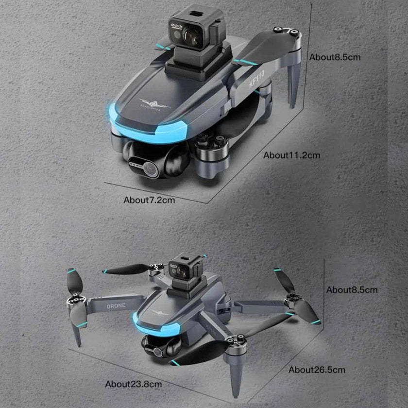 TUTT KF110 Professional 5G MINI Drone Dual 4K Cameras Optical Flow Mechanical + EIS Stabilization 226g Brushless Motor Laser Obstacle Avoidance Follow/Orbit/Waypoint Modes 2* Batteries