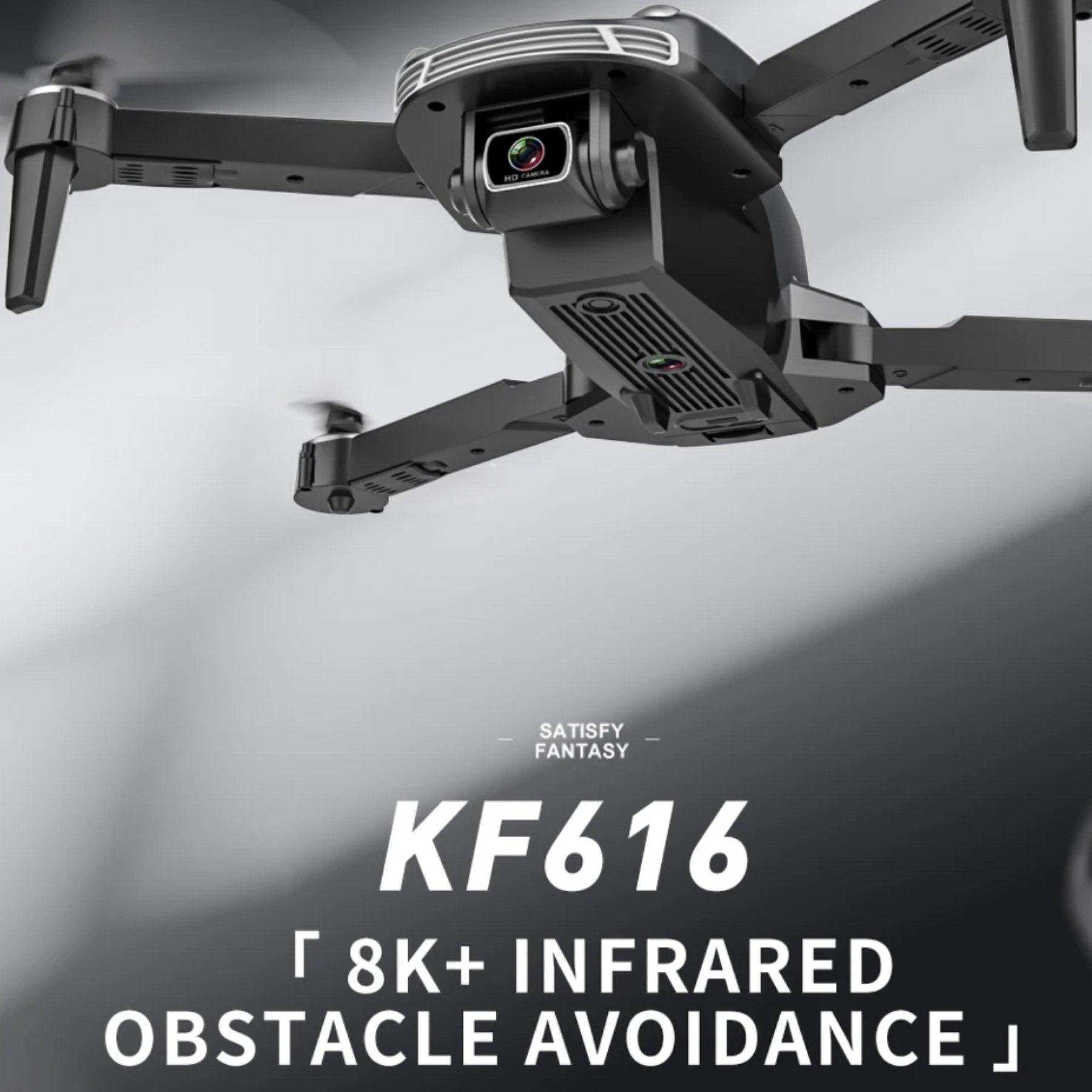 TUTT KF616 4K HD RC Dual Camera Mini Drone 360° Infrared Obstacle Avoidance Photography Quadcopter Drone 2 Batteries