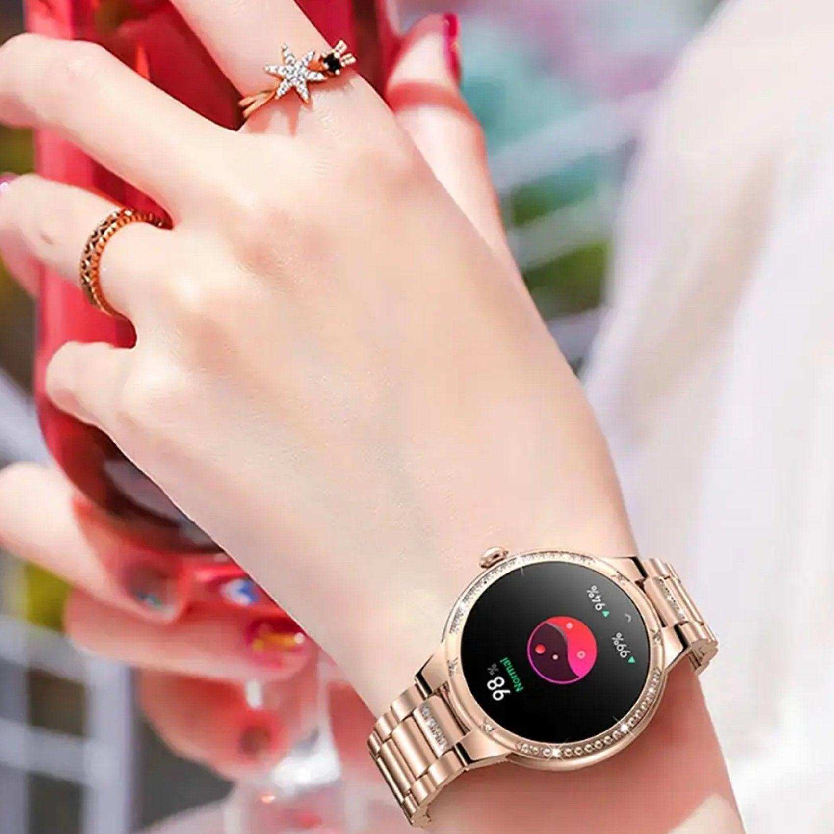 TUTT L6 Classic Ladies AMOLED Screen Women Health Smart Watch Pedometer BT Calling Voice Assistant Smartwatch