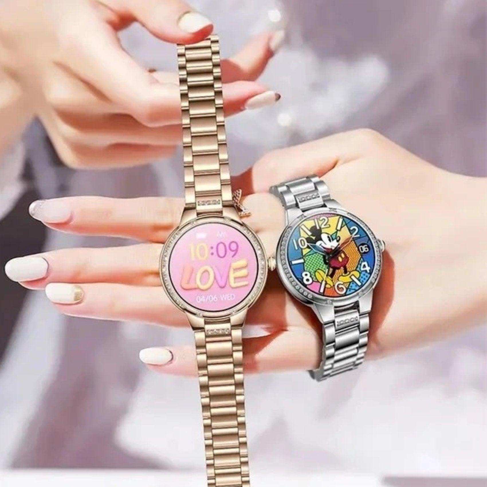 TUTT L6 Classic Ladies AMOLED Screen Women Health Smart Watch Pedometer BT Calling Voice Assistant Smartwatch