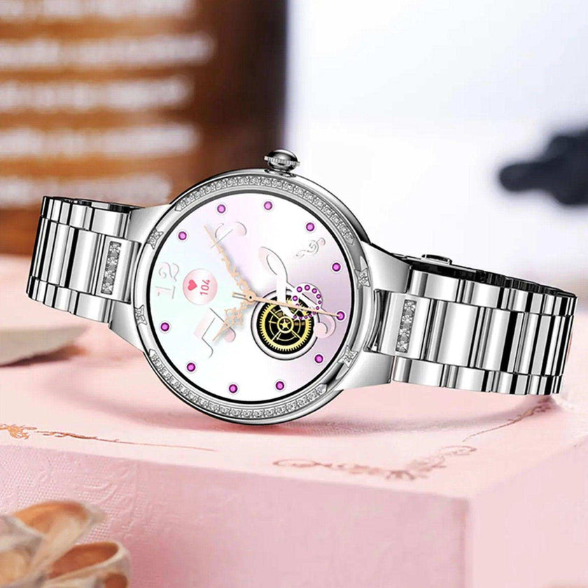 TUTT L6 Classic Ladies AMOLED Screen Women Health Smart Watch Pedometer BT Calling Voice Assistant Smartwatch