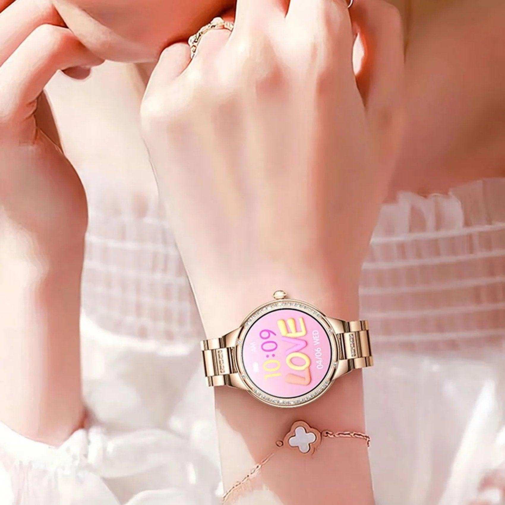 TUTT L6 Classic Ladies AMOLED Screen Women Health Smart Watch Pedometer BT Calling Voice Assistant Smartwatch