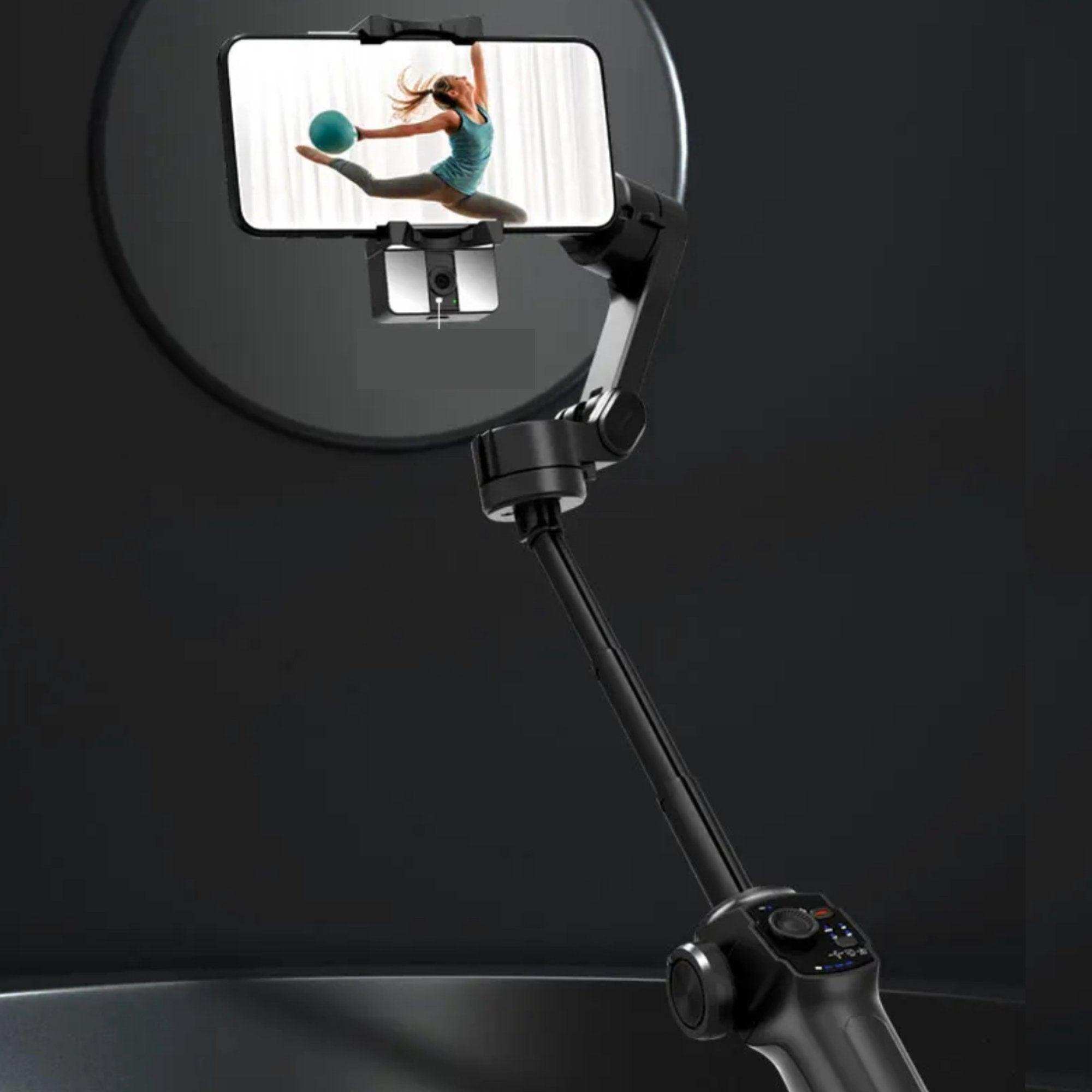 TUTT L9 + AI Module | 3 Axis Pro Handheld Anti-shake Smartphone Selfie Stick Phone Gimbal Stabilizer with Extendable Rod, Light Tripod and AI Auto Face Tracking Module Vlog YouTube
