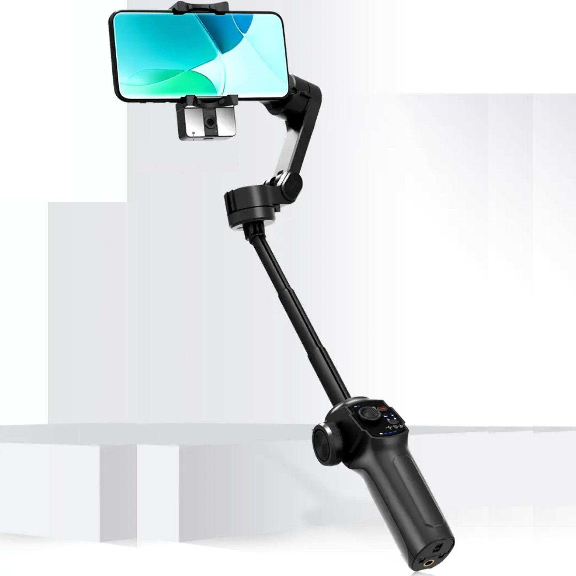 TUTT L9 + AI Module | 3 Axis Pro Handheld Anti-shake Smartphone Selfie Stick Phone Gimbal Stabilizer with Extendable Rod, Light Tripod and AI Auto Face Tracking Module Vlog YouTube