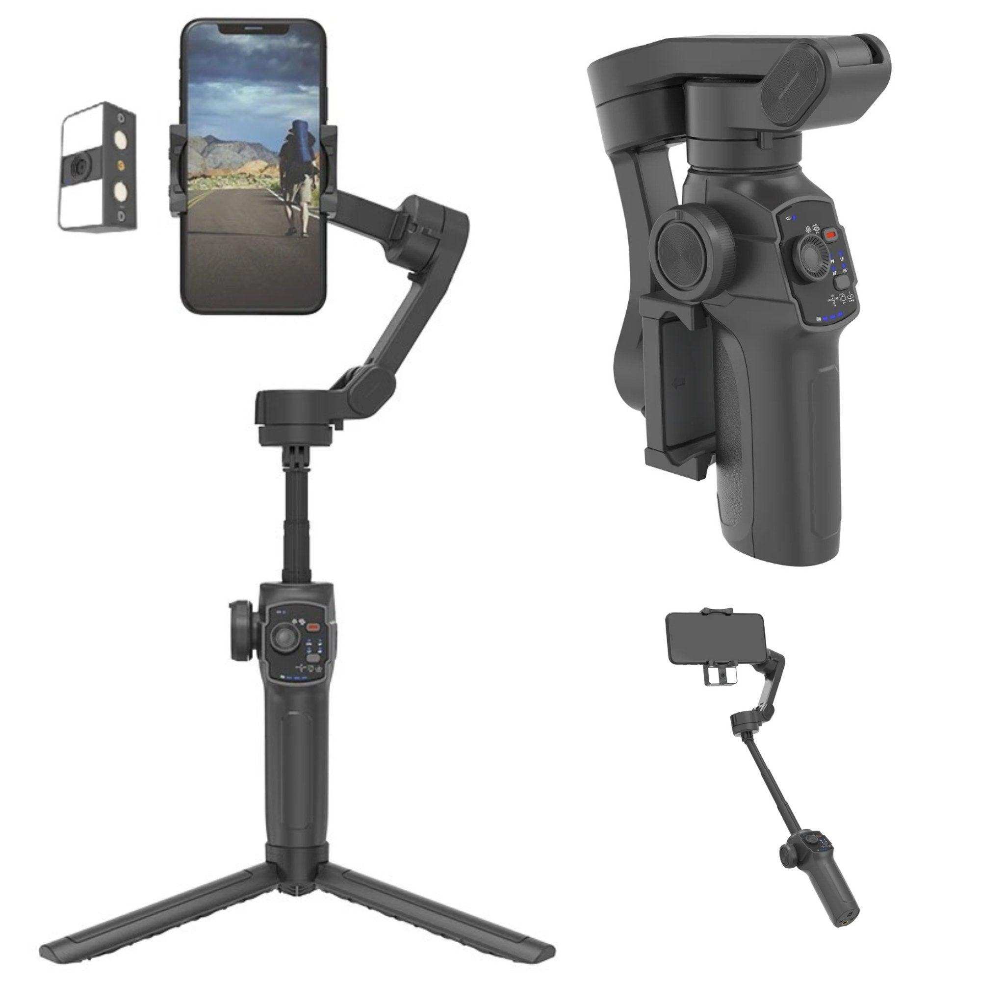 TUTT L9 + AI Module | 3 Axis Pro Handheld Anti-shake Smartphone Selfie Stick Phone Gimbal Stabilizer with Extendable Rod, Light Tripod and AI Auto Face Tracking Module Vlog YouTube