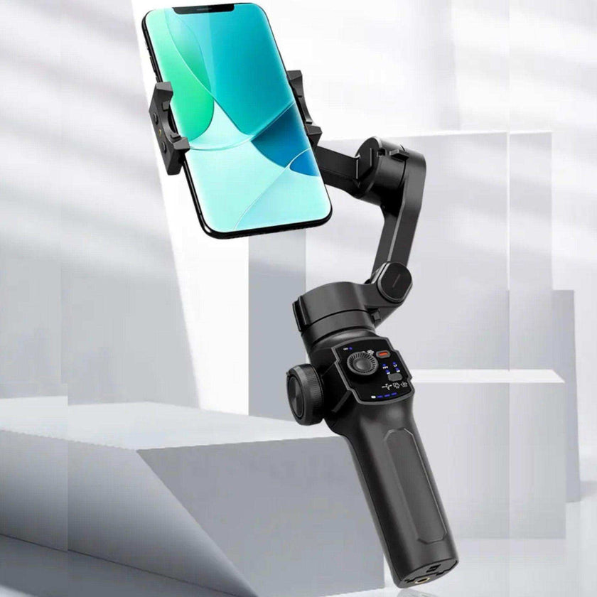 TUTT L9 + AI Module | 3 Axis Pro Handheld Anti-shake Smartphone Selfie Stick Phone Gimbal Stabilizer with Extendable Rod, Light Tripod and AI Auto Face Tracking Module Vlog YouTube