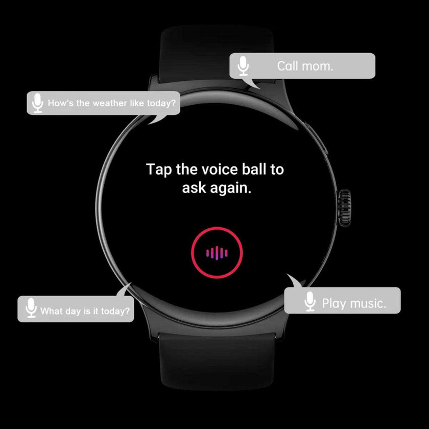 TUTT LA9 AMOLED Women Pocket Smart Watch 1.43 inch With Quick-detach Straps Sport Fitness 2 in 1 Smartwatch Black