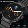 TUTT LA9 AMOLED Women Pocket Smart Watch 1.43 inch With Quick-detach Straps Sport Fitness 2 in 1 Smartwatch Black