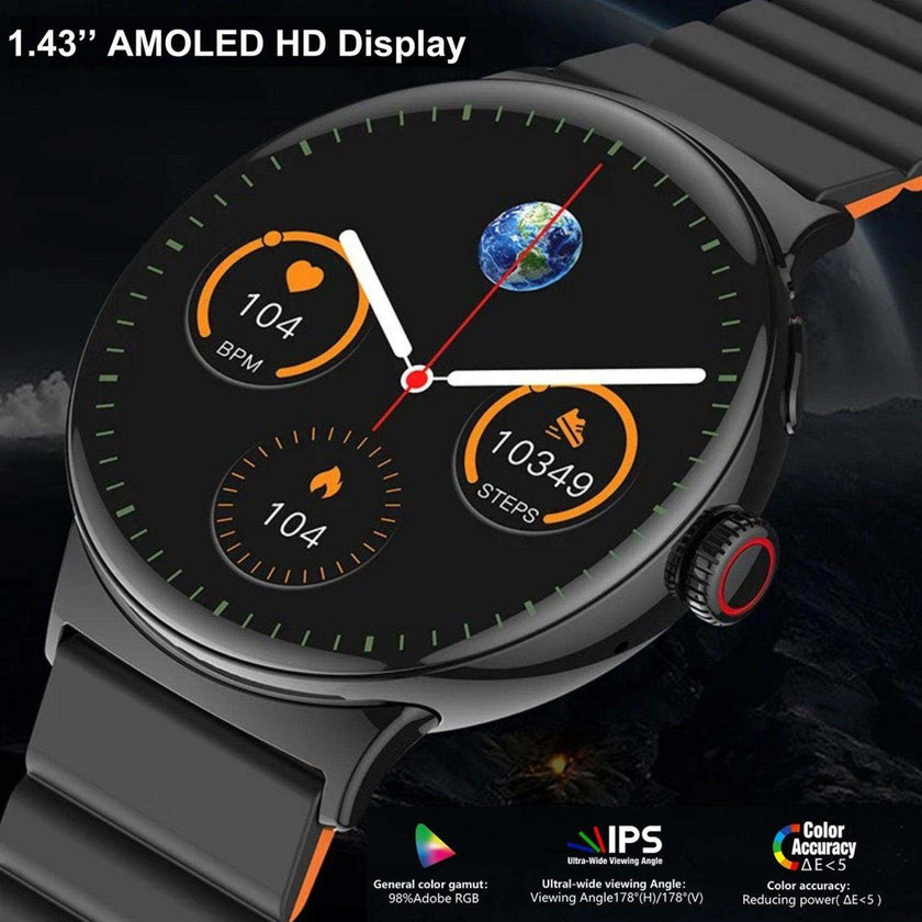 TUTT LA9 AMOLED Women Pocket Smart Watch 1.43 inch With Quick-detach Straps Sport Fitness 2 in 1 Smartwatch Black