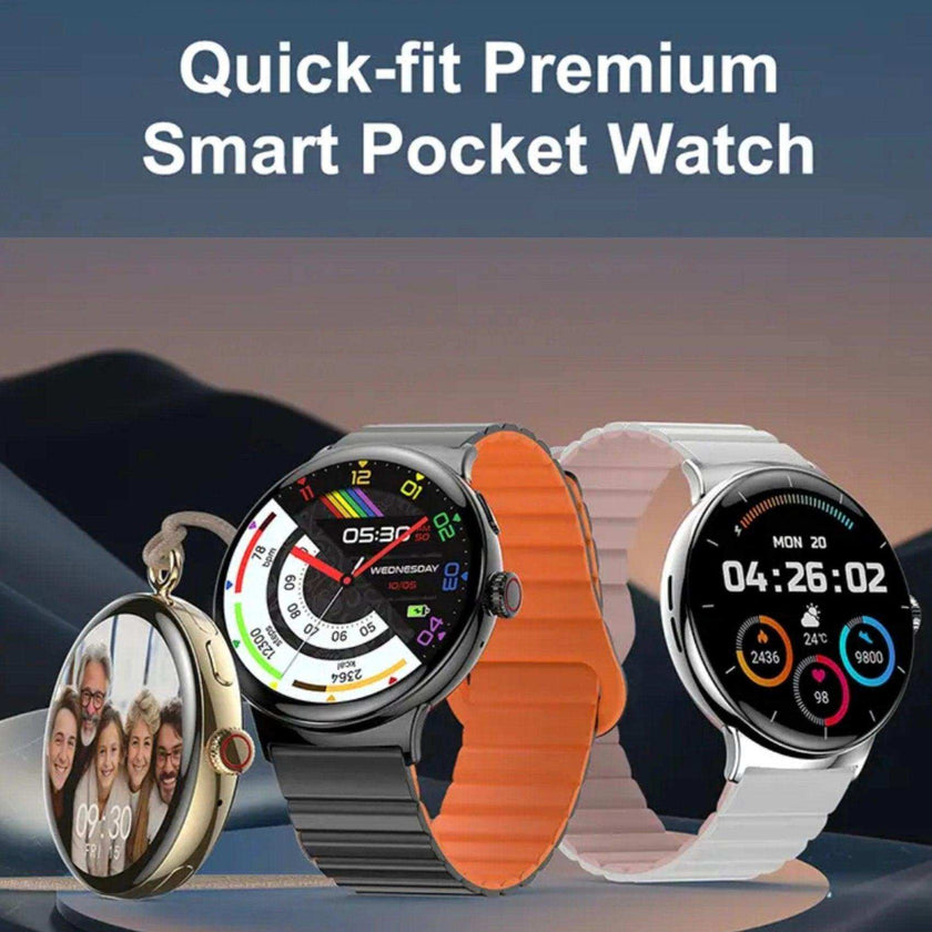 TUTT LA9 AMOLED Women Pocket Smart Watch 1.43 inch With Quick-detach Straps Sport Fitness 2 in 1 Smartwatch Black