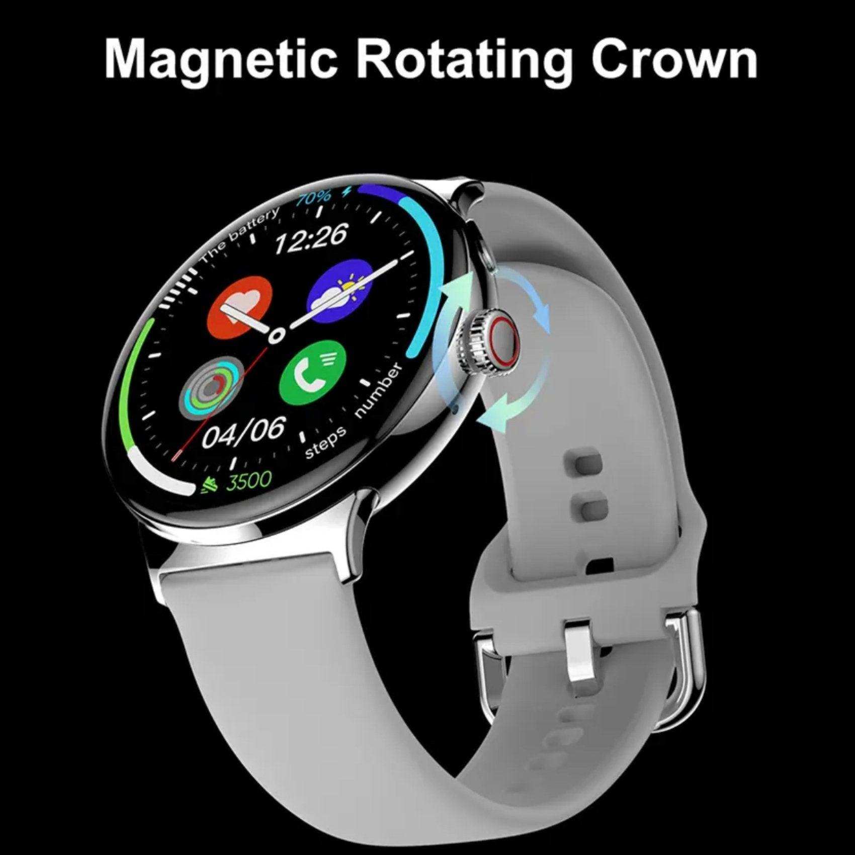 TUTT LA9 AMOLED Women Pocket Smart Watch 1.43 inch With Quick-detach Straps Sport Fitness 2 in 1 Smartwatch Black