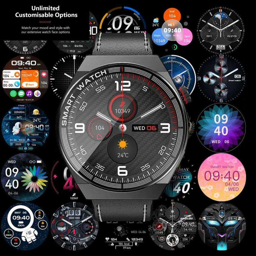 TUTT Classic Smartwatch For Men | Titanium Alloy | NFC Function Health & Fitness Tracker IP68 Waterproof Bands (2)  LX3