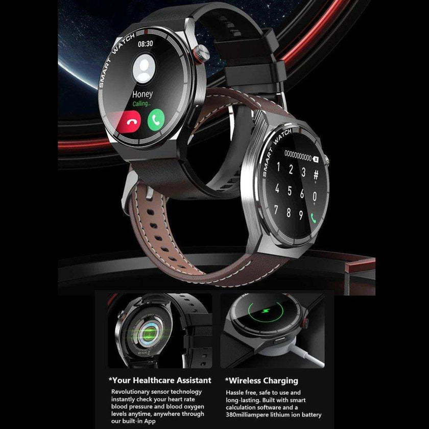 TUTT Classic Smartwatch For Men | Titanium Alloy | NFC Function Health & Fitness Tracker IP68 Waterproof Bands (2)  LX3
