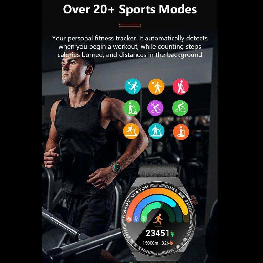 TUTT Classic Smartwatch For Men | Titanium Alloy | NFC Function Health & Fitness Tracker IP68 Waterproof Bands (2)  LX3