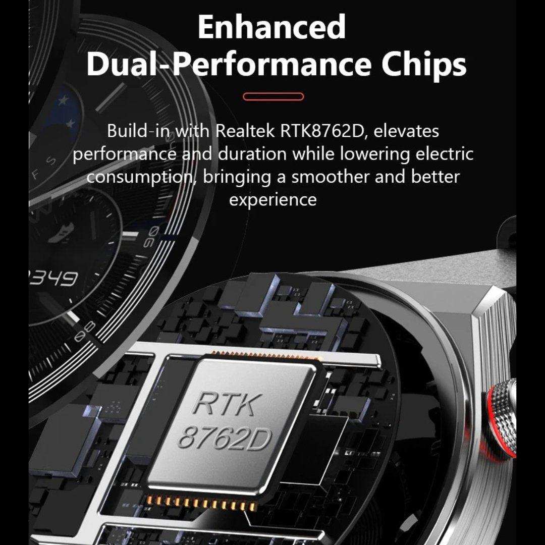 TUTT Classic Smartwatch For Men | Titanium Alloy | NFC Function Health & Fitness Tracker IP68 Waterproof Bands (2)  LX3