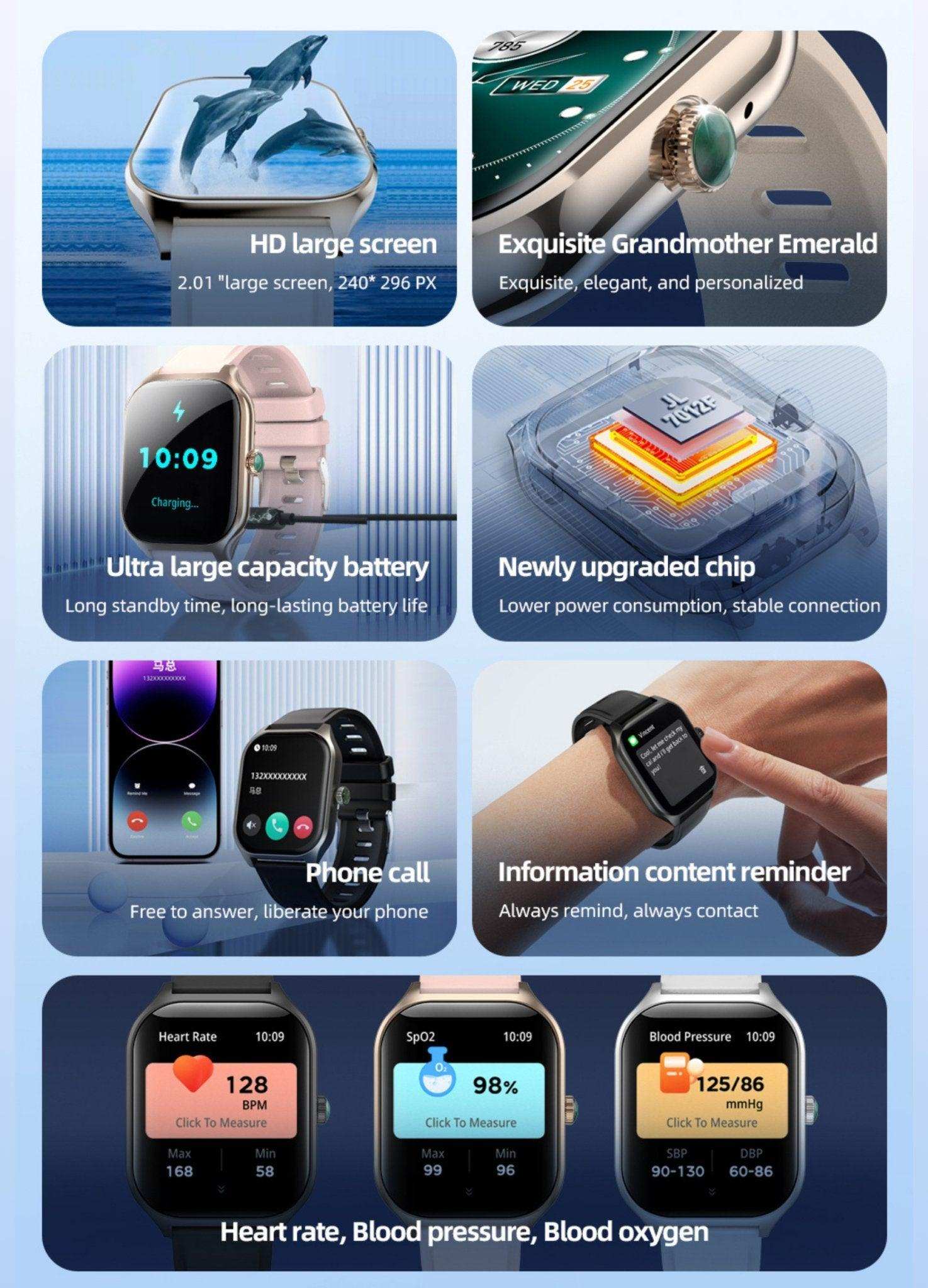 TUTT Smartwatch for Men and Women, 2.01” Dial, Waterproof, Bluetooth Calling, Blood Oxygen & Heart Rate Monitor  LX7