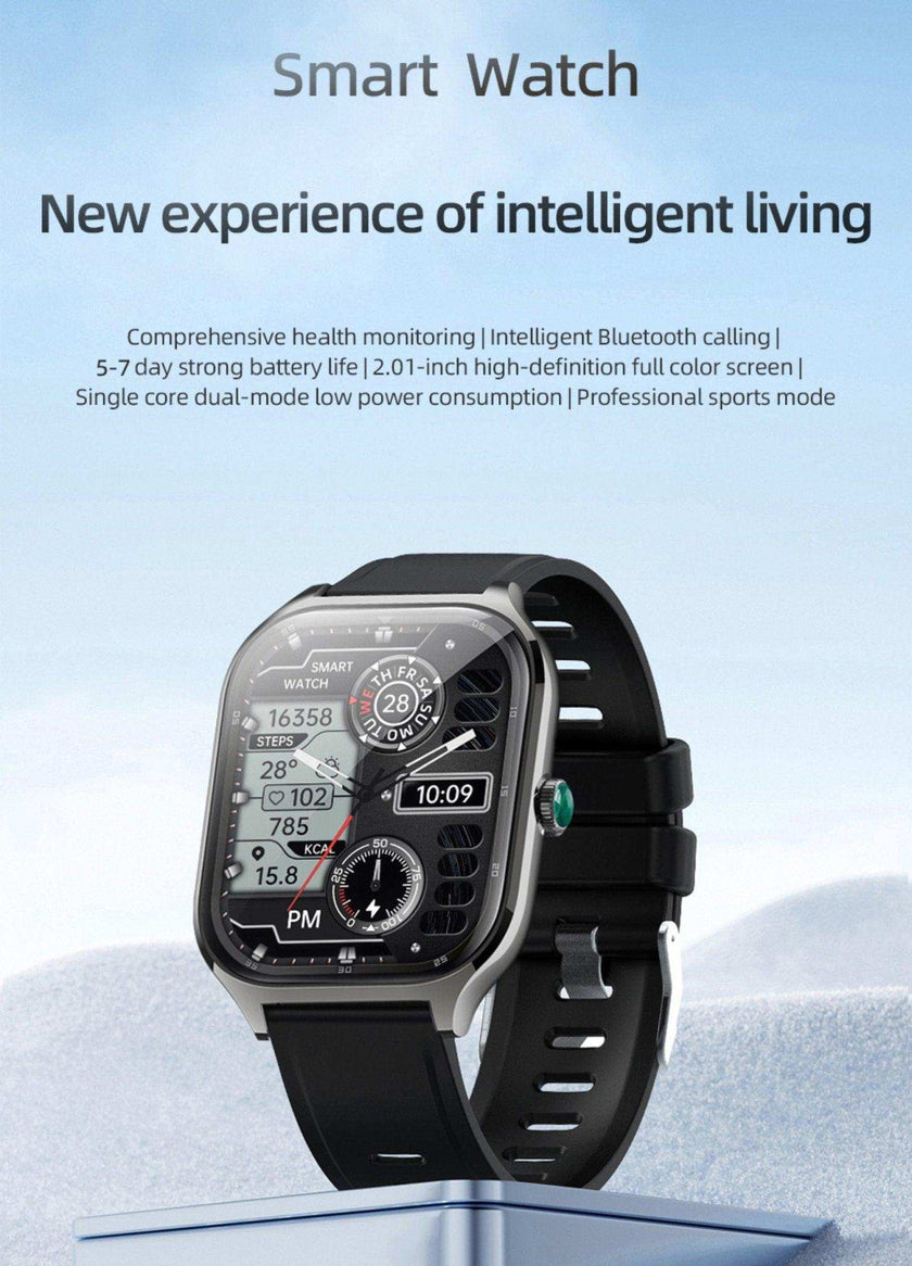 TUTT Smartwatch for Men and Women, 2.01” Dial, Waterproof, Bluetooth Calling, Blood Oxygen & Heart Rate Monitor  LX7