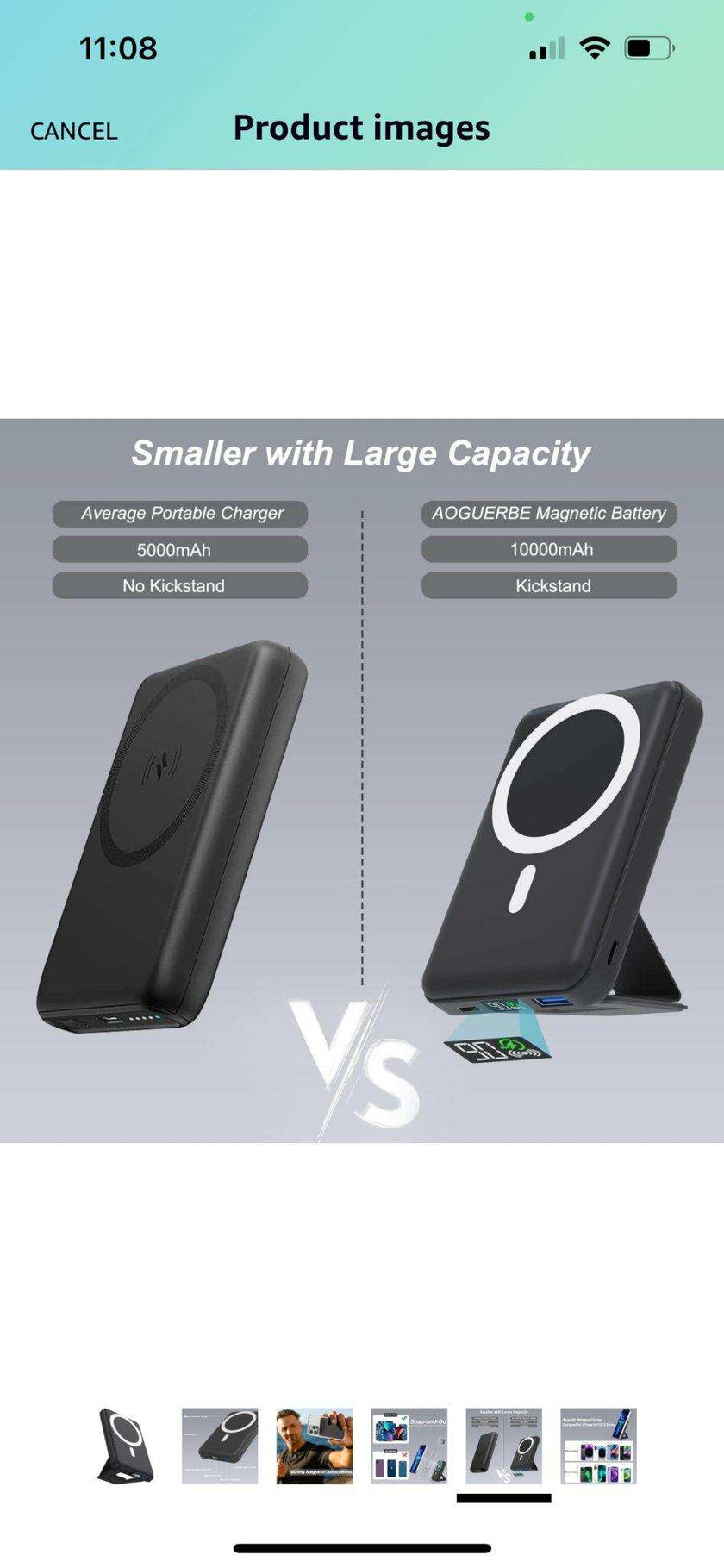 TUTT Magnetic Wireless Portable Power Bank for iPhone 10000mAh Mag-Safe Battery Pack PD 22.5W Fast Charging, Foldable Wireless USB-C LED Display iPhone 15/14/13/12/Pro/Mini/Pro Max