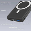 TUTT Magnetic Wireless Portable Power Bank for iPhone 10000mAh Mag-Safe Battery Pack PD 22.5W Fast Charging, Foldable Wireless USB-C LED Display iPhone 15/14/13/12/Pro/Mini/Pro Max