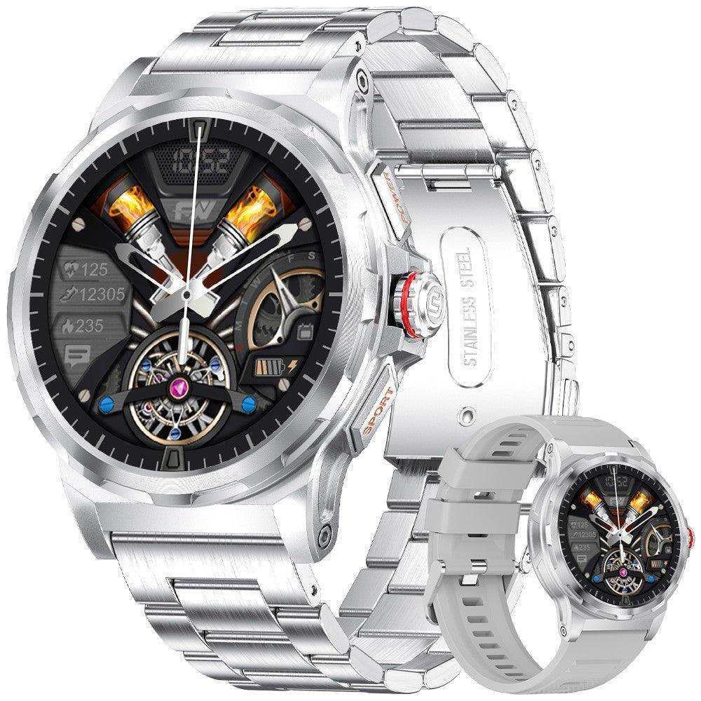 TUTT Smart Watch for Men AMOLED HD Screen Metal Case | 1.43'' Military Rugged  IP68 Waterproof | Health and Fitness SL6 LIGE | Rubber & Metal