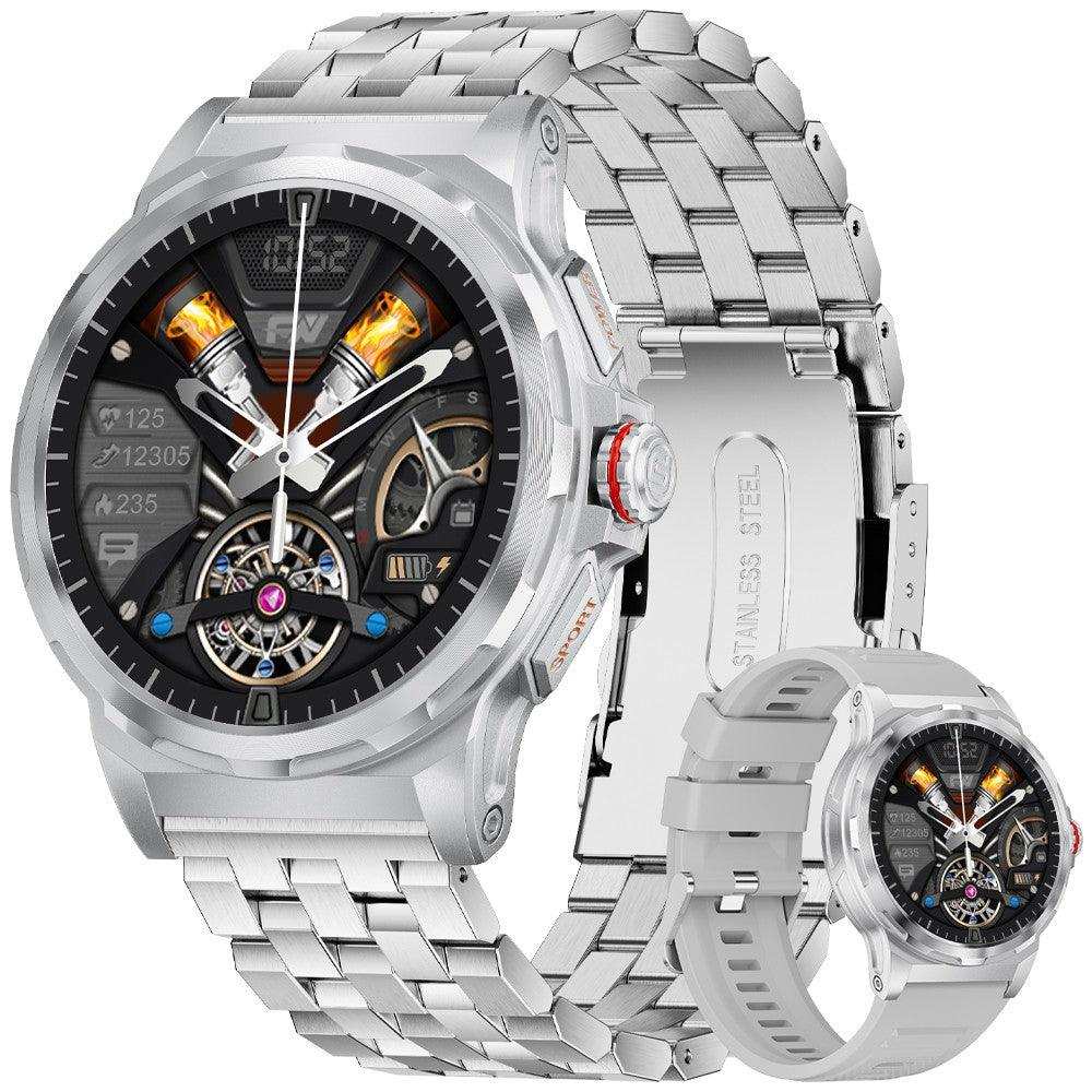 TUTT Smart Watch for Men AMOLED HD Screen Metal Case | 1.43'' Military Rugged  IP68 Waterproof | Health and Fitness SL6 LIGE | Rubber & Metal