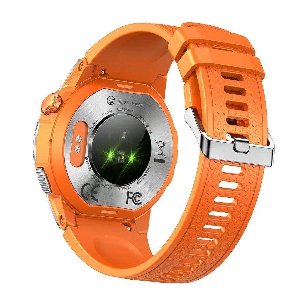 TUTT  Rugged Smartwatch for Men Women | Compass GPS Exercise | AMOLED Metal Dial | 2 Military Straps | Always-On Display Long Battery Life | NX18 Pro
